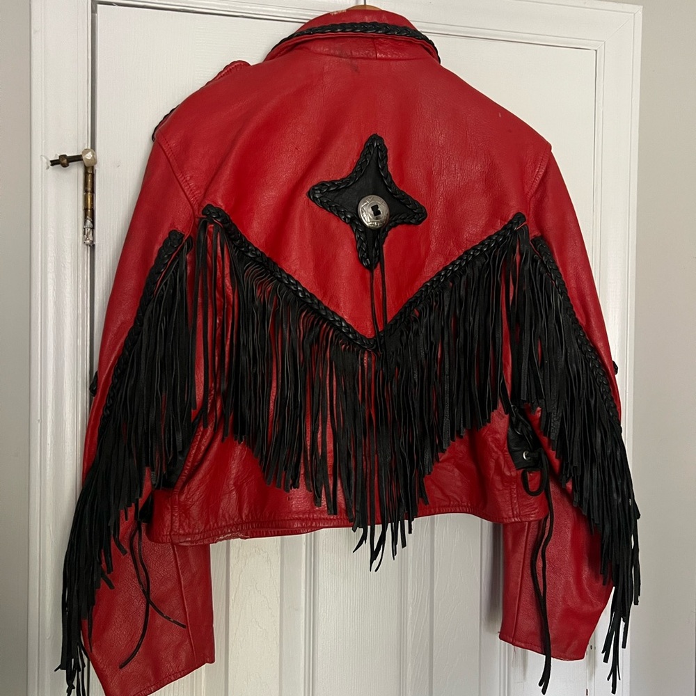 Vintage Leather Western Biker Jacket - Picture 2 of 6